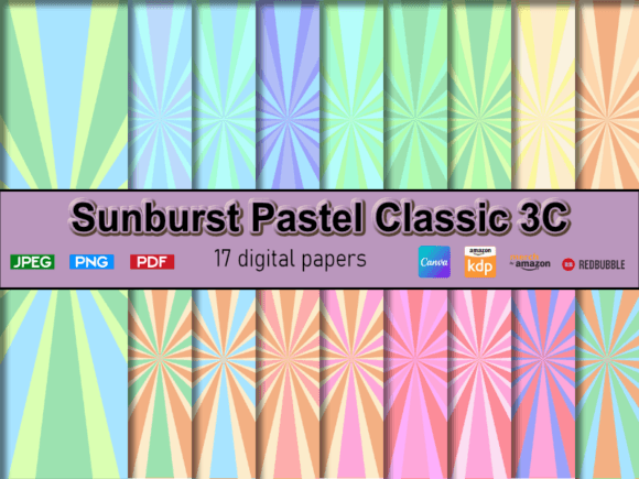 Download Sunburst Pastel Background Digital Paper - Digital Collection