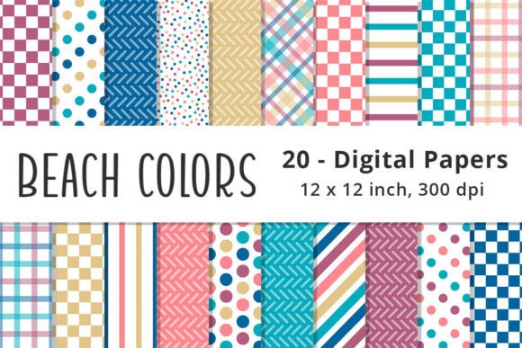 Download Beach Colors Digital Scrapbook Paper - Digital Collection