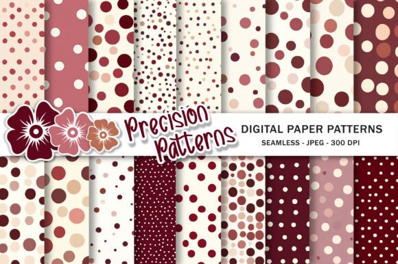 Download Burgundy Pink Polka Dot Digital Paper - Digital Collection
