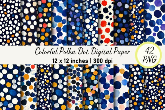 Download Colorful Polka Dot Digital Paper - Digital Collection