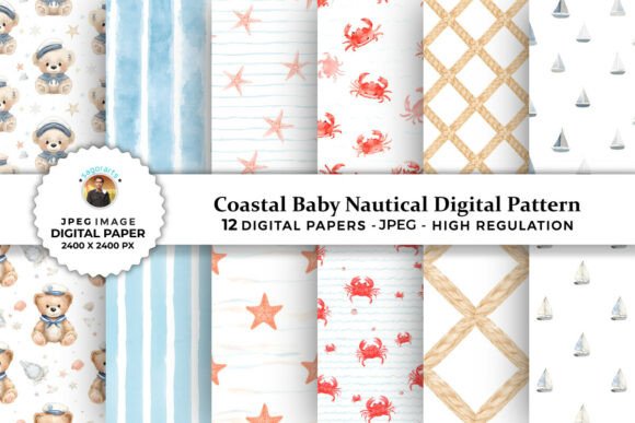 Download Coastal Baby Nautical Digital Patterns - Digital Collection