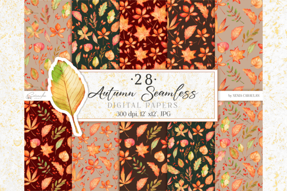 Download Fall Seamless Digital Papers - Digital Collection