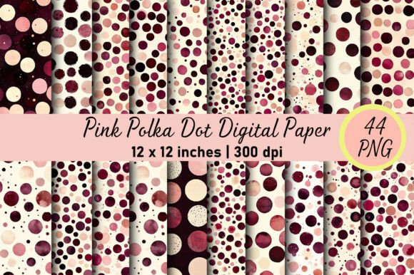 Download Pink Polka Dot Digital Paper - Digital Collection