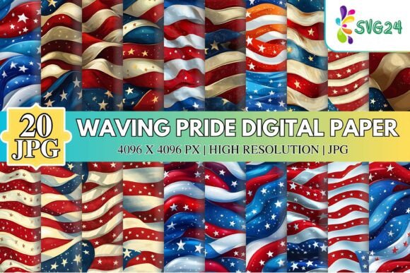 Download Waving Pride Flag Digital Paper Pack - Digital Collection