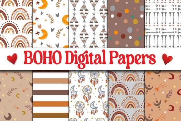 Download Boho Pattern Digital Papers Bundle - Digital Collection