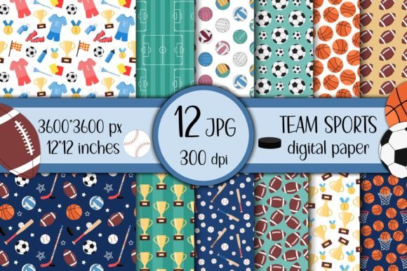 Download Team Sports Digital Paper | JPG - Digital Collection