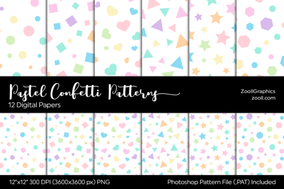 Download Pastel Confetti Digital Papers - Digital Collection