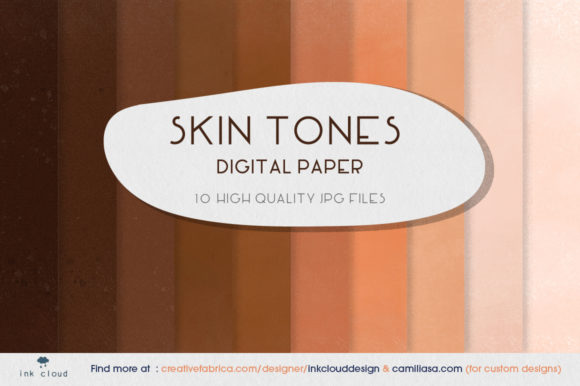 Download 10  Skin Tones Brown Beige Digital Paper - Digital Collection