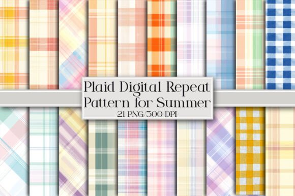 Download Plaid Digital Repeat Pattern for Summer - Digital Collection